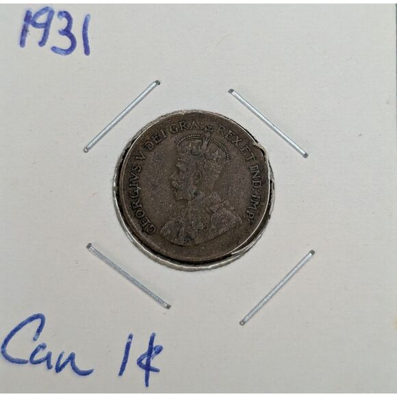 Canada Coin Lot – 1931 One Cent x3 + 1929 Five Cent George V - Picture 4 of 6